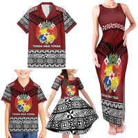 Personalised Tonga Constitution Day Family Matching Tank Maxi Dress and Hawaiian Shirt Tongan Kupesi Ngatu Pattern LT05 - Polynesian Pride