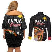 Papua New Guinea Tok Pisin Wik Couples Matching Off Shoulder Short Dress and Long Sleeve Button Shirt Land Of The Unexpected LT05 - Polynesian Pride