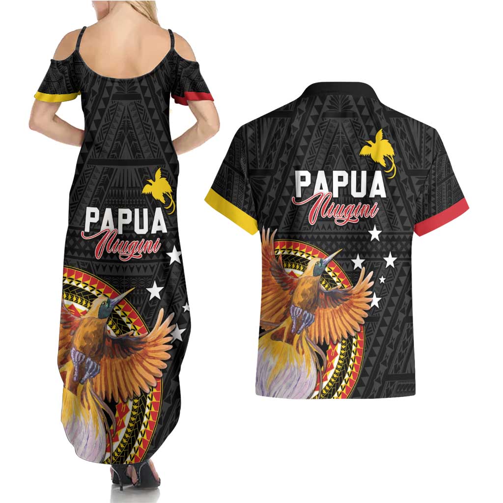 Papua New Guinea Tok Pisin Wik Couples Matching Summer Maxi Dress and Hawaiian Shirt Land Of The Unexpected LT05 - Polynesian Pride
