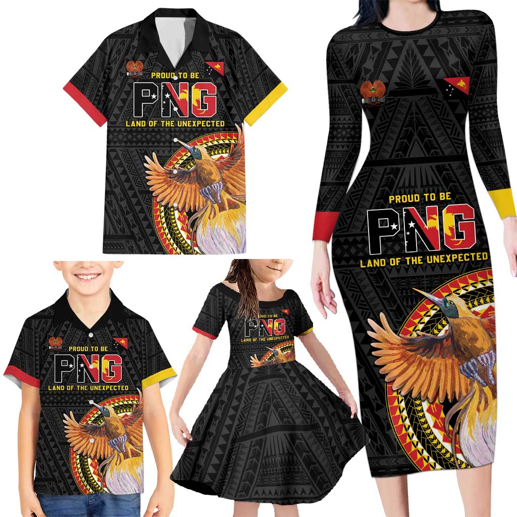 Papua New Guinea Tok Pisin Wik Family Matching Long Sleeve Bodycon Dress and Hawaiian Shirt Land Of The Unexpected LT05 - Polynesian Pride