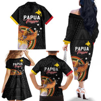 Papua New Guinea Tok Pisin Wik Family Matching Off The Shoulder Long Sleeve Dress and Hawaiian Shirt Land Of The Unexpected LT05 - Polynesian Pride