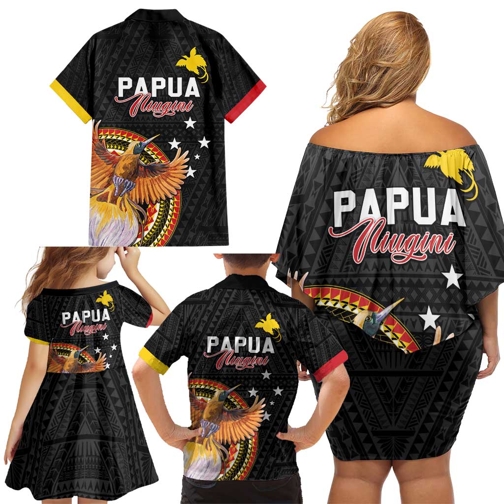 Papua New Guinea Tok Pisin Wik Family Matching Off Shoulder Short Dress and Hawaiian Shirt Land Of The Unexpected LT05 - Polynesian Pride