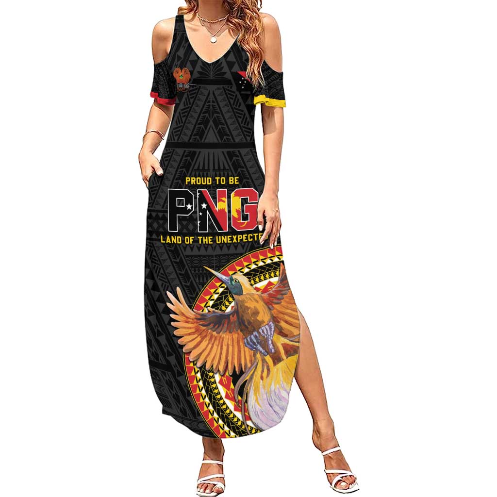 Papua New Guinea Tok Pisin Wik Family Matching Summer Maxi Dress and Hawaiian Shirt Land Of The Unexpected LT05 Mom's Dress Black - Polynesian Pride