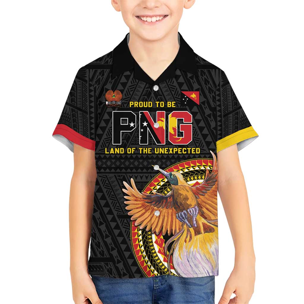 Papua New Guinea Tok Pisin Wik Family Matching Tank Maxi Dress and Hawaiian Shirt Land Of The Unexpected LT05 Son's Shirt Black - Polynesian Pride