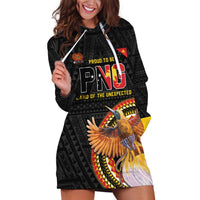 Papua New Guinea Tok Pisin Wik Hoodie Dress Land Of The Unexpected LT05 Black - Polynesian Pride