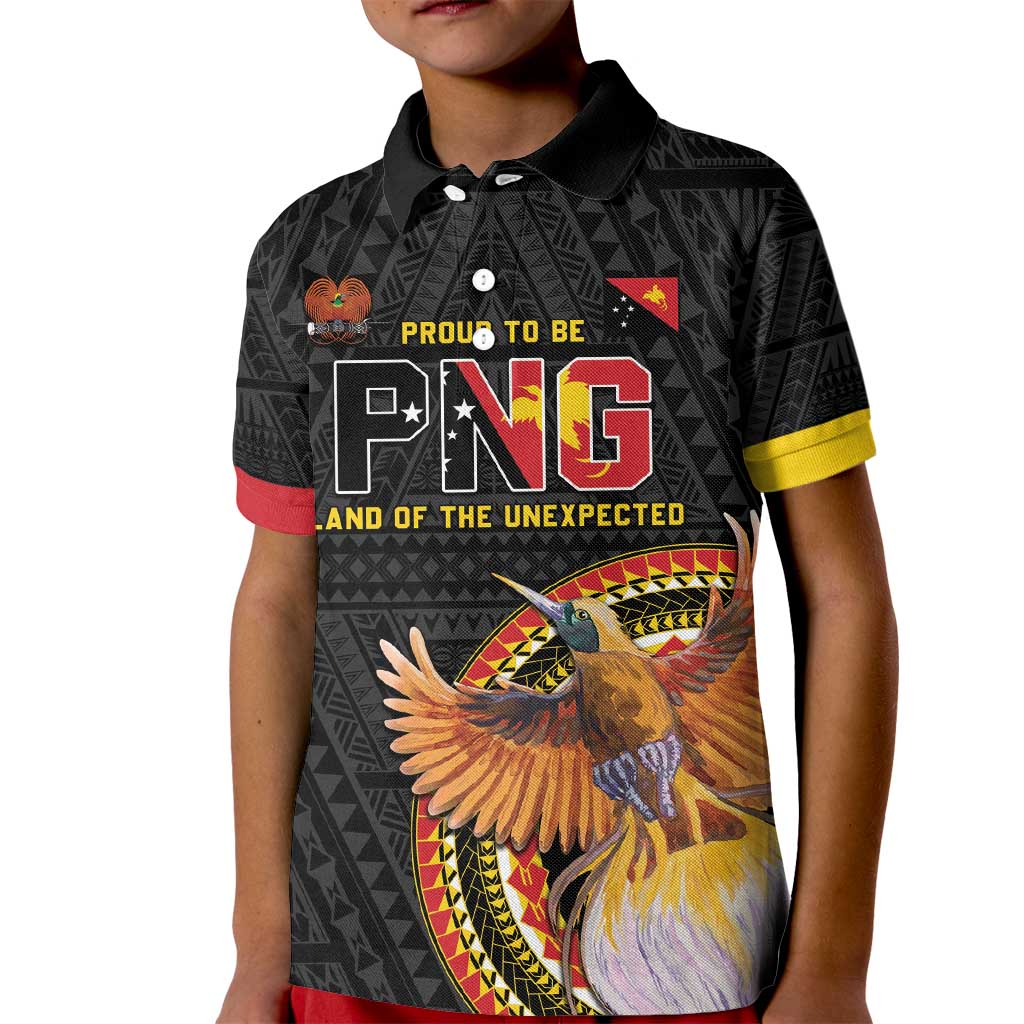 Papua New Guinea Tok Pisin Wik Kid Polo Shirt Land Of The Unexpected LT05 Kid Black - Polynesian Pride