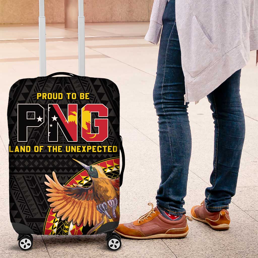 Papua New Guinea Tok Pisin Wik Luggage Cover Land Of The Unexpected LT05 Black - Polynesian Pride
