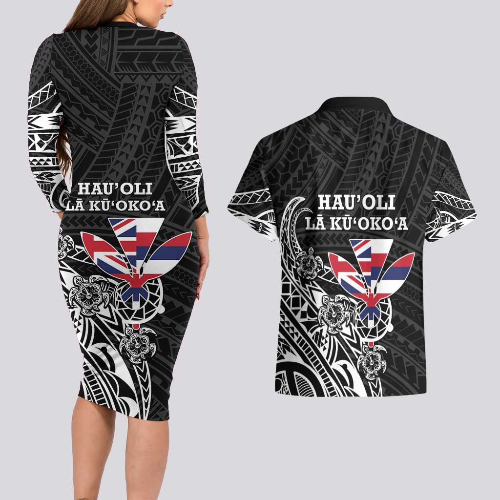 Hawaii November 28th Is My Independence Day Couples Matching Long Sleeve Bodycon Dress and Hawaiian Shirt LT05 - Polynesian Pride