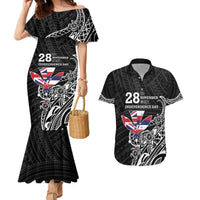 Hawaii November 28th Is My Independence Day Couples Matching Mermaid Dress and Hawaiian Shirt LT05 Black - Polynesian Pride