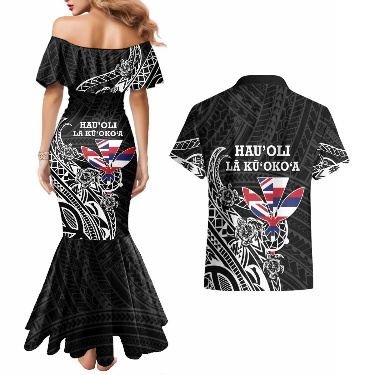 Hawaii November 28th Is My Independence Day Couples Matching Mermaid Dress and Hawaiian Shirt LT05 - Polynesian Pride