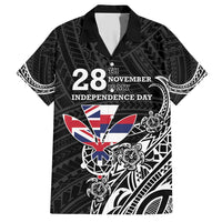 Hawaii November 28th Is My Independence Day Family Matching Short Sleeve Bodycon Dress and Hawaiian Shirt LT05 Dad's Shirt - Short Sleeve Black - Polynesian Pride
