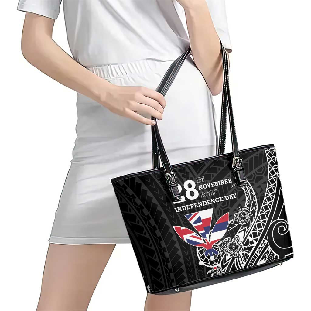 Hawaii November 28th Is My Independence Day Leather Tote Bag