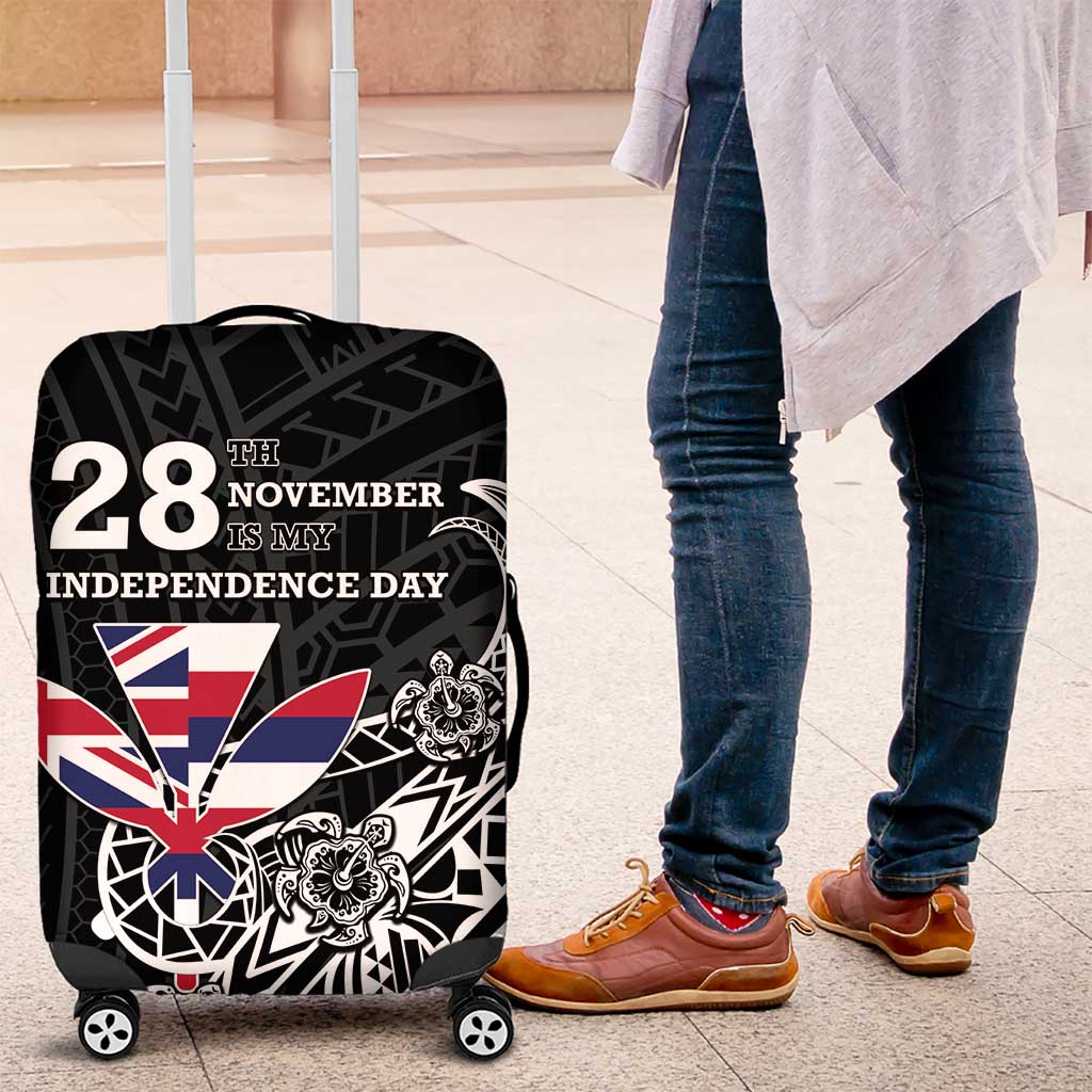 Hawaii November 28th Is My Independence Day Luggage Cover LT05 Black - Polynesian Pride