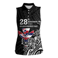 Hawaii November 28th Is My Independence Day Women Sleeveless Polo Shirt LT05 Female Black - Polynesian Pride