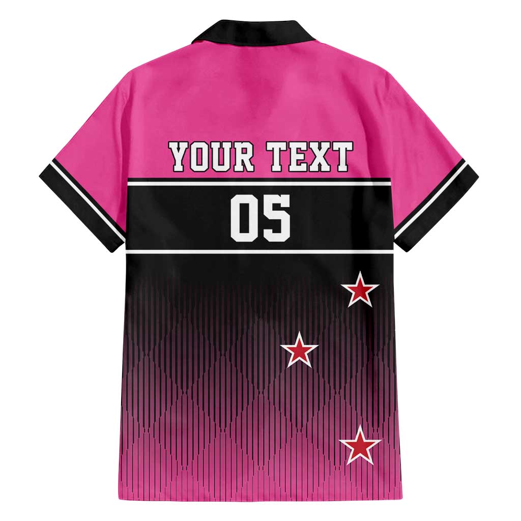 Custom New Zealand Women Cricket Family Matching Puletasi and Hawaiian Shirt Pink Simple Style LT05 - Polynesian Pride