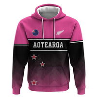 Custom New Zealand Women Cricket Hoodie Pink Simple Style
