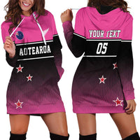 Custom New Zealand Women Cricket Hoodie Dress Pink Simple Style LT05 - Polynesian Pride