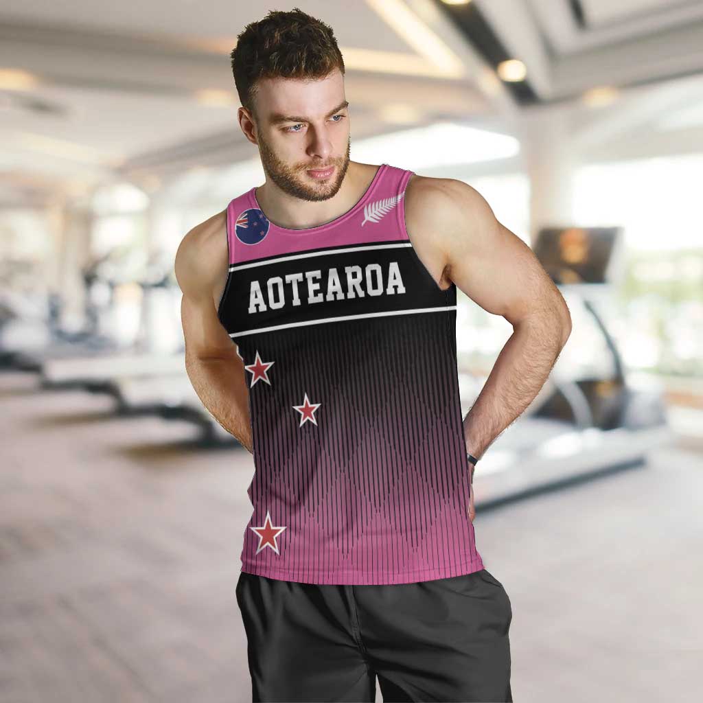 Custom New Zealand Women Cricket Men Tank Top Pink Simple Style