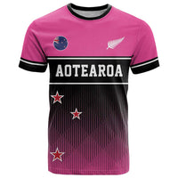 Custom New Zealand Women Cricket T Shirt Pink Simple Style LT05 Pink - Polynesian Pride