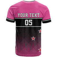 Custom New Zealand Women Cricket T Shirt Pink Simple Style LT05 - Polynesian Pride