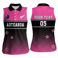 Custom New Zealand Women Cricket Women Sleeveless Polo Shirt Pink Simple Style LT05 - Polynesian Pride