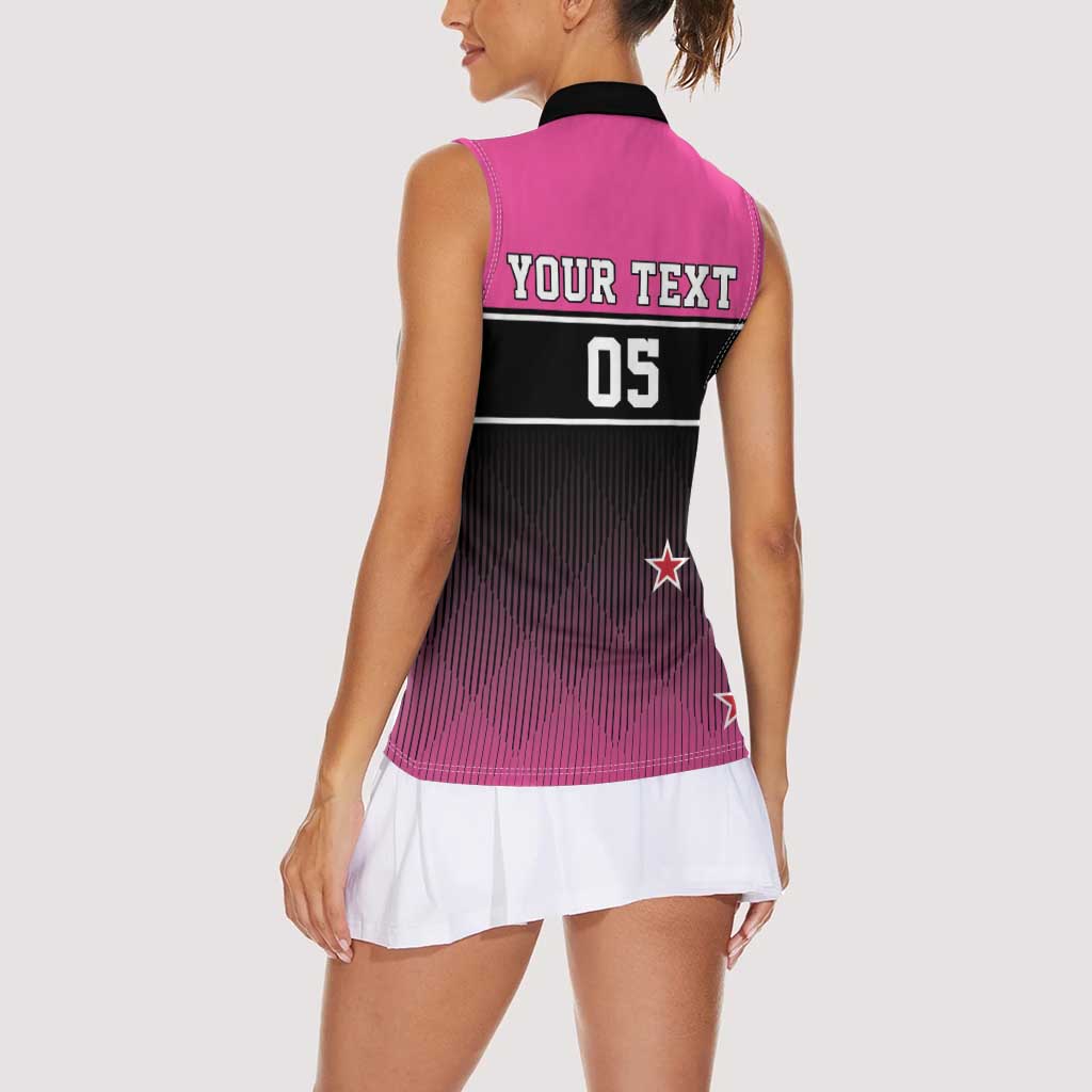 Custom New Zealand Women Cricket Women Sleeveless Polo Shirt Pink Simple Style LT05 - Polynesian Pride