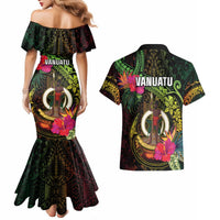 Vanuatu Couples Matching Mermaid Dress and Hawaiian Shirt Be Strong Pray For Port Vila LT05 - Polynesian Pride