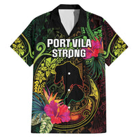 Vanuatu Family Matching Mermaid Dress and Hawaiian Shirt Be Strong Pray For Port Vila LT05 Dad's Shirt - Short Sleeve Black - Polynesian Pride