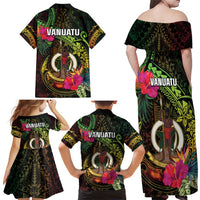 Vanuatu Family Matching Off Shoulder Maxi Dress and Hawaiian Shirt Be Strong Pray For Port Vila LT05 - Polynesian Pride