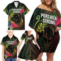 Vanuatu Family Matching Off Shoulder Short Dress and Hawaiian Shirt Be Strong Pray For Port Vila LT05 - Polynesian Pride