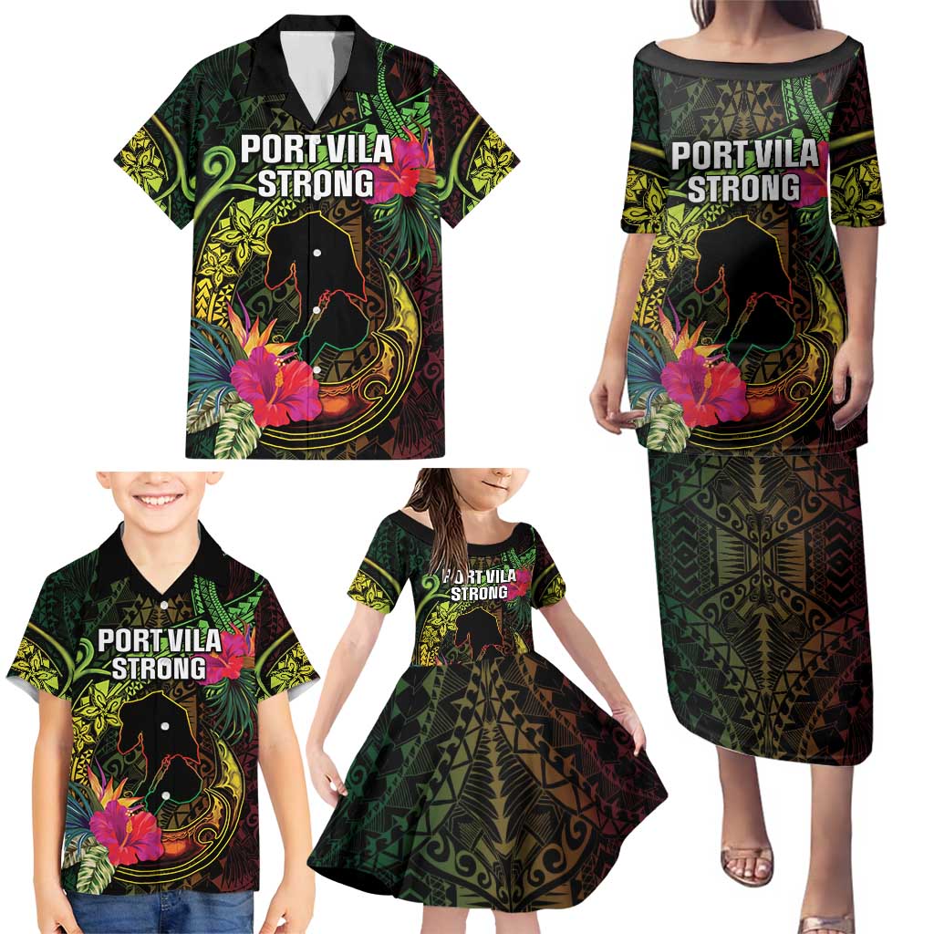 Vanuatu Family Matching Puletasi and Hawaiian Shirt Be Strong Pray For Port Vila LT05 - Polynesian Pride