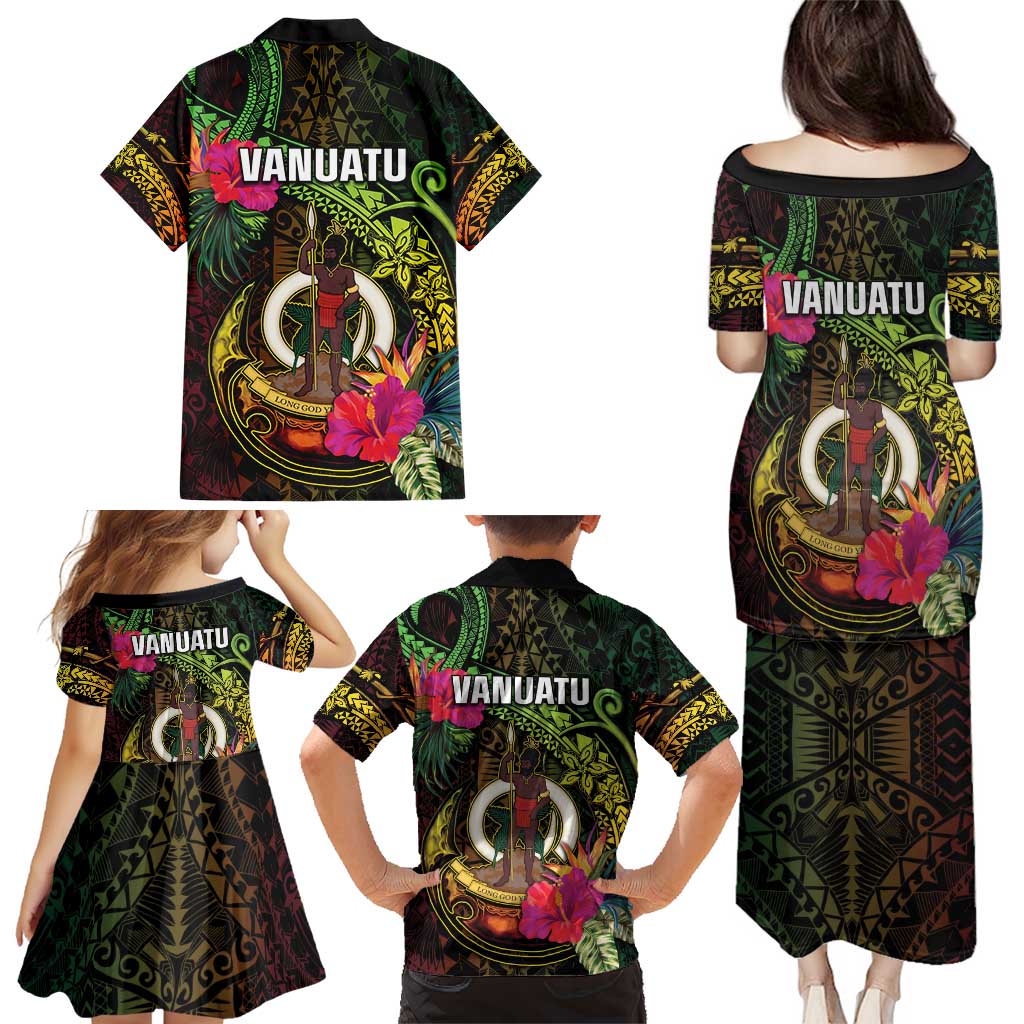 Vanuatu Family Matching Puletasi and Hawaiian Shirt Be Strong Pray For Port Vila LT05 - Polynesian Pride