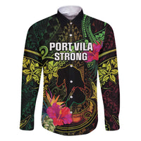 Vanuatu Family Matching Short Sleeve Bodycon Dress and Hawaiian Shirt Be Strong Pray For Port Vila LT05 Dad's Shirt - Long Sleeve Black - Polynesian Pride