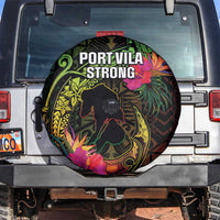 Vanuatu Spare Tire Cover Be Strong Pray For Port Vila LT05 Black - Polynesian Pride