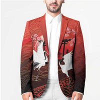Hawaii and Japan Together Blazer Polynesian Art Tattoo With Cranes And Sakura LT05 - Polynesian Pride