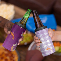 Hawaii And Japan 4 in 1 Can Cooler Tumbler Plumeria Lei With Koi Fish Purple LT05 - Polynesian Pride