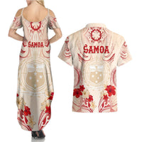 Siva Samoa Couples Matching Summer Maxi Dress and Hawaiian Shirt Samoan Taupou With Polynesian Pattern LT05 - Polynesian Pride