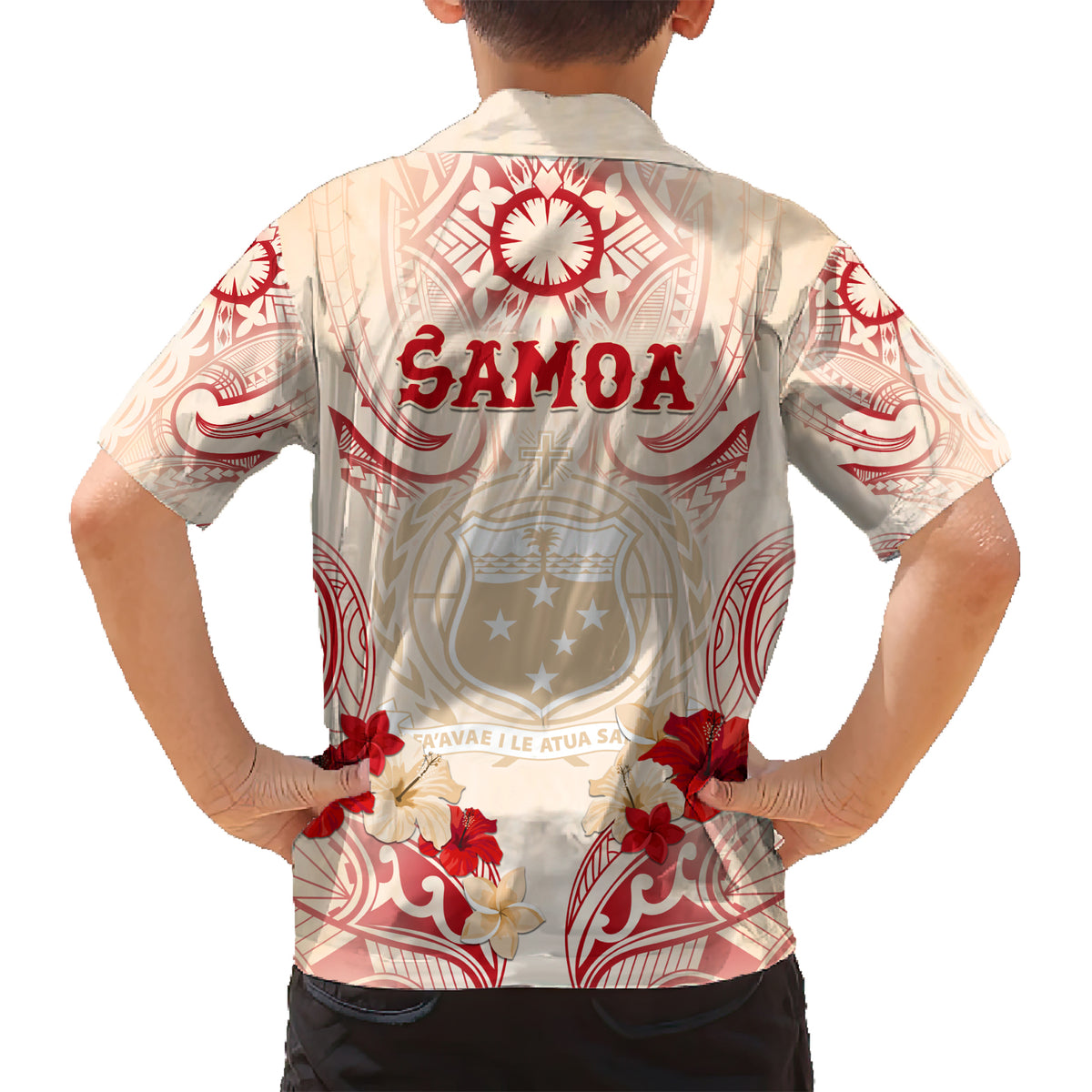 Siva Samoa Family Matching Short Sleeve Bodycon Dress and Hawaiian Shirt Samoan Taupou With Polynesian Pattern LT05 - Polynesian Pride