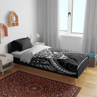 New Zealand Morepork Bedding Set Maori Pattern Black