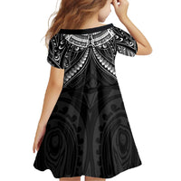 New Zealand Morepork Family Matching Short Sleeve Bodycon Dress and Hawaiian Shirt Maori Pattern Black LT05 - Polynesian Pride