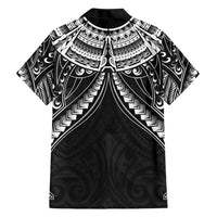 New Zealand Morepork Family Matching Short Sleeve Bodycon Dress and Hawaiian Shirt Maori Pattern Black LT05 - Polynesian Pride