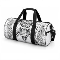 New Zealand Morepork Duffle Bag Maori Pattern White LT05 - Polynesian Pride