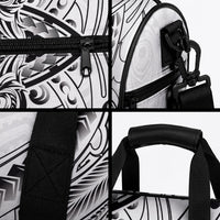 New Zealand Morepork Duffle Bag Maori Pattern White LT05 - Polynesian Pride