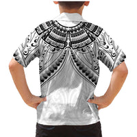 New Zealand Morepork Family Matching Mermaid Dress and Hawaiian Shirt Maori Pattern White LT05 - Polynesian Pride