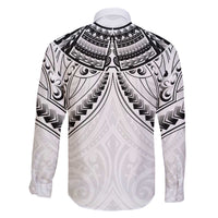 New Zealand Morepork Family Matching Off The Shoulder Long Sleeve Dress and Hawaiian Shirt Maori Pattern White LT05 - Polynesian Pride