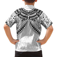 New Zealand Morepork Family Matching Puletasi and Hawaiian Shirt Maori Pattern White LT05 - Polynesian Pride