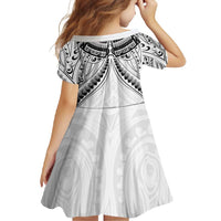 New Zealand Morepork Family Matching Short Sleeve Bodycon Dress and Hawaiian Shirt Maori Pattern White LT05 - Polynesian Pride