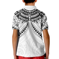 New Zealand Morepork Kid Polo Shirt Maori Pattern White LT05 - Polynesian Pride