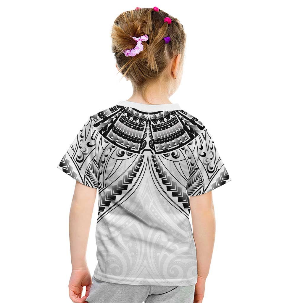 New Zealand Morepork Kid T Shirt Maori Pattern White LT05 - Polynesian Pride