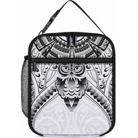 New Zealand Morepork Lunch Bag Maori Pattern White LT05 10.2 × 8.3 × 4.3 inch White - Polynesian Pride
